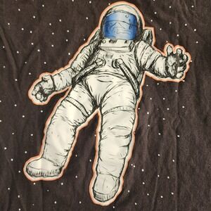Vibes Alien Astronaut Black Short Sleeve Cotton T-Shirt Men's S